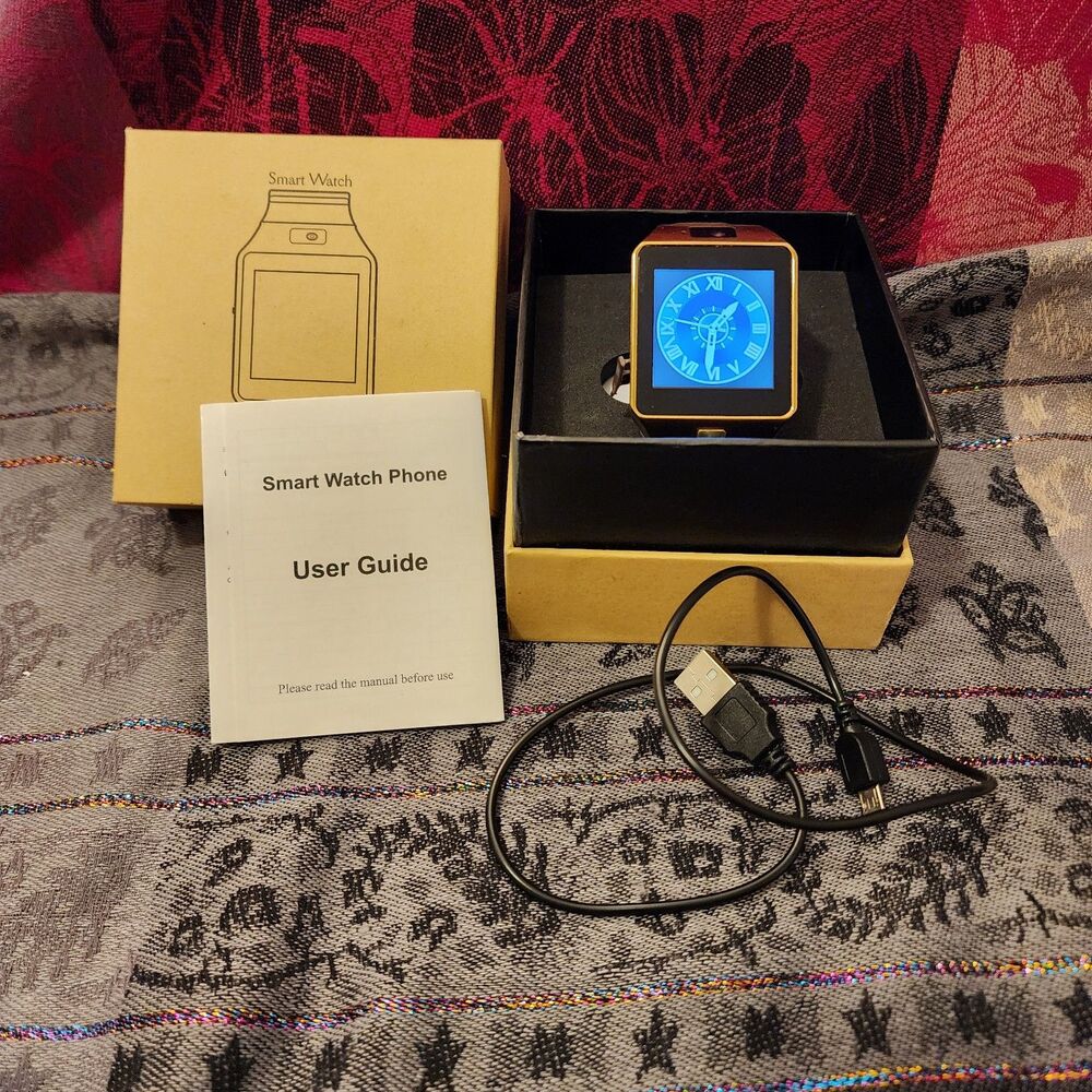 Unbranded Brown And Gold Bluetooth Rechargeable Smart Watch.